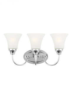 Holman traditional 3-light indoor dimmable bath vanity wall sconce in chrome silver finish with sati (38|44807-05)