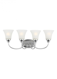 Holman traditional 4-light indoor dimmable bath vanity wall sconce in chrome silver finish with sati (38|44808-05)