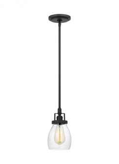 Belton transitional 1-light indoor dimmable ceiling hanging single pendant light in midnight black f (38|6114501-112)