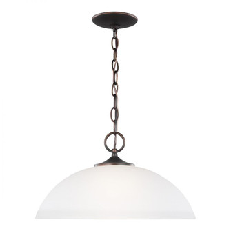 Geary transitional 1-light indoor dimmable ceiling hanging single pendant light in bronze finish wit (38|6516501-710)