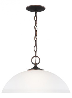 Geary transitional 1-light LED indoor dimmable ceiling hanging single pendant light in bronze finish (38|6516501EN3-710)