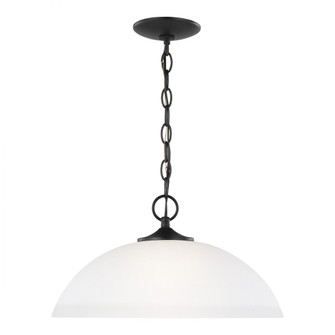 Geary transitional 1-light LED indoor dimmable ceiling hanging single pendant light in midnight blac (38|6516501EN3-112)