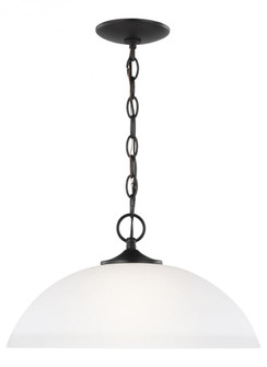 Geary transitional 1-light LED indoor dimmable ceiling hanging single pendant light in midnight blac (38|6516501EN3-112)