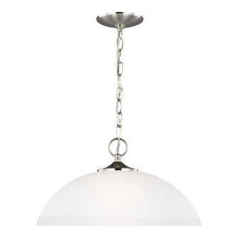 Geary transitional 1-light LED indoor dimmable ceiling hanging single pendant light in brushed nicke (38|6516501EN3-962)
