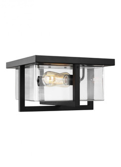 Mitte transitional 2-light indoor dimmable ceiling flush mount in midnight black finish with clear g (38|7541502-112)