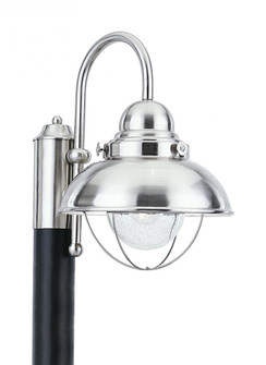Sebring transitional 1-light LED outdoor exterior post lantern in brushed stainless silver finish wi (38|8269EN3-98)