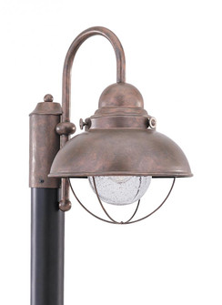 Sebring transitional 1-light LED outdoor exterior post lantern in weathered copper finish with clear (38|8269EN3-44)