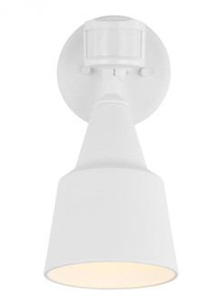 Flood Light traditional 1-light LED outdoor exterior flood with photo and motion sensor in white fin (38|8560701PMEN3-15)