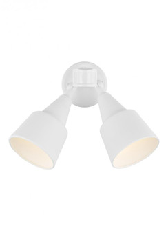 Flood Light traditional 2-light LED outdoor exterior flood with photo and motion sensor in white fin (38|8560702PMEN3-15)