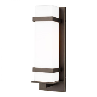 Alban modern 1-light outdoor exterior medium square wall lantern in antique bronze finish with etche (38|8620701-71)