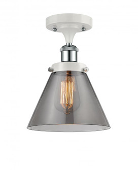 Cone - 1 Light - 8 inch - White Polished Chrome - Semi-Flush Mount (3442|916-1C-WPC-G43)