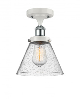 Cone - 1 Light - 8 inch - White Polished Chrome - Semi-Flush Mount (3442|916-1C-WPC-G44-LED)