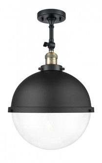Hampden - 1 Light - 13 inch - Black Antique Brass - Semi-Flush Mount (3442|201F-BAB-HFS-122-BK)