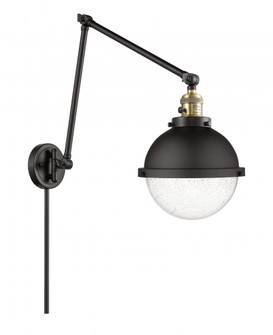 Hampden - 1 Light - 9 inch - Black Antique Brass -Adjustable Swing Arm (3442|238-BAB-HFS-84-BK)