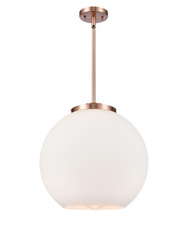 Athens - 1 Light - 16 inch - Antique Copper - Stem Hung - Pendant (3442|221-1S-AC-G121-16-LED)