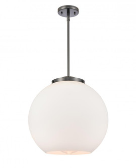 Athens - 1 Light - 16 inch - Matte Black - Stem Hung - Pendant (3442|221-1S-BK-G121-16)