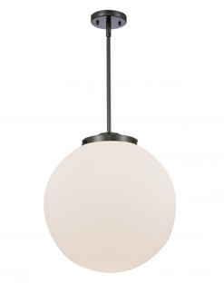 Beacon - 1 Light - 16 inch - Matte Black - Stem Hung - Pendant (3442|221-1S-BK-G201-16-LED)