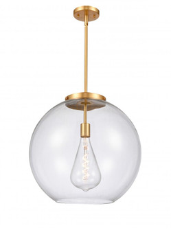 Athens - 1 Light - 18 inch - Satin Gold - Stem Hung - Pendant (3442|221-1S-SG-G122-18-LED)