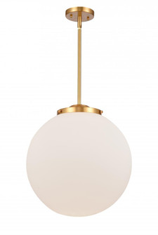 Beacon - 1 Light - 16 inch - Satin Gold - Stem Hung - Pendant (3442|221-1S-SG-G201-16-LED)