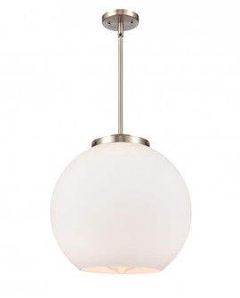 Athens - 1 Light - 16 inch - Brushed Satin Nickel - Stem Hung - Pendant (3442|221-1S-SN-G121-16)