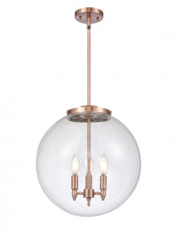 Beacon - 3 Light - 16 inch - Antique Copper - Stem hung - Pendant (3442|221-3S-AC-G204-16)