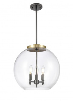 Athens - 3 Light - 16 inch - Black Antique Brass - Stem hung - Pendant (3442|221-3S-BAB-G122-16)