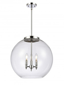 Athens - 3 Light - 18 inch - Polished Chrome - Cord hung - Pendant (3442|221-3S-PC-G122-18)