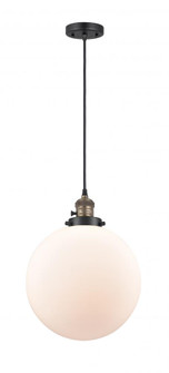 Beacon - 1 Light - 12 inch - Black Antique Brass - Cord hung - Mini Pendant (3442|201CSW-BAB-G201-12-LED)