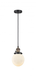Beacon - 1 Light - 6 inch - Black Antique Brass - Cord hung - Mini Pendant (3442|201CSW-BAB-G201-6-LED)