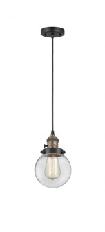 Beacon - 1 Light - 6 inch - Black Antique Brass - Cord hung - Mini Pendant (3442|201CSW-BAB-G202-6-LED)