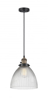 Seneca Falls - 1 Light - 10 inch - Black Antique Brass - Cord hung - Mini Pendant (3442|201CSW-BAB-G222-LED)