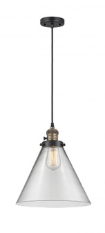 Cone - 1 Light - 12 inch - Black Antique Brass - Cord hung - Mini Pendant (3442|201CSW-BAB-G42-L-LED)