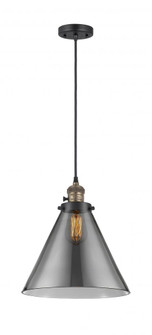 Cone - 1 Light - 12 inch - Black Antique Brass - Cord hung - Mini Pendant (3442|201CSW-BAB-G43-L-LED)