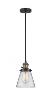Cone - 1 Light - 6 inch - Black Antique Brass - Cord hung - Mini Pendant (3442|201CSW-BAB-G62-LED)