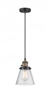 Cone - 1 Light - 6 inch - Black Antique Brass - Cord hung - Mini Pendant (3442|201CSW-BAB-G64-LED)
