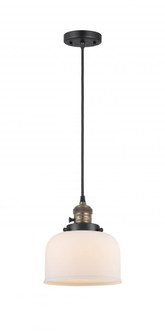 Bell - 1 Light - 8 inch - Black Antique Brass - Cord hung - Mini Pendant (3442|201CSW-BAB-G71-LED)