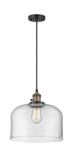 Bell - 1 Light - 12 inch - Black Antique Brass - Cord hung - Mini Pendant (3442|201CSW-BAB-G72-L)