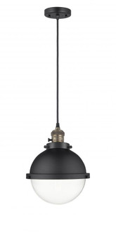 Hampden - 1 Light - 9 inch - Black Antique Brass - Cord hung - Mini Pendant (3442|201CSW-BAB-HFS-82-BK-LED)