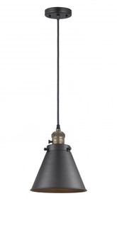 Appalachian - 1 Light - 8 inch - Black Antique Brass - Cord hung - Mini Pendant (3442|201CSW-BAB-M13-BK-LED)