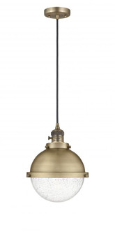 Hampden - 1 Light - 9 inch - Brushed Brass - Cord hung - Mini Pendant (3442|201CSW-BB-HFS-84-BB-LED)