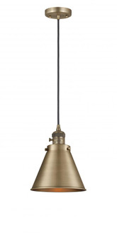 Appalachian - 1 Light - 8 inch - Brushed Brass - Cord hung - Mini Pendant (3442|201CSW-BB-M13-BB-LED)