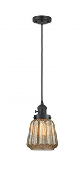 Chatham - 1 Light - 7 inch - Matte Black - Cord hung - Mini Pendant (3442|201CSW-BK-G146-LED)