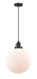 Beacon - 1 Light - 12 inch - Matte Black - Cord hung - Mini Pendant (3442|201CSW-BK-G201-12-LED)