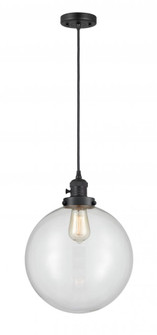 Beacon - 1 Light - 12 inch - Matte Black - Cord hung - Mini Pendant (3442|201CSW-BK-G202-12-LED)
