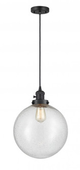 Beacon - 1 Light - 12 inch - Matte Black - Cord hung - Mini Pendant (3442|201CSW-BK-G204-12-LED)