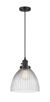 Seneca Falls - 1 Light - 10 inch - Matte Black - Cord hung - Mini Pendant (3442|201CSW-BK-G222)