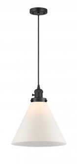 Cone - 1 Light - 12 inch - Matte Black - Cord hung - Mini Pendant (3442|201CSW-BK-G41-L-LED)