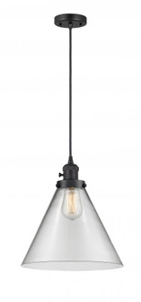Cone - 1 Light - 12 inch - Matte Black - Cord hung - Mini Pendant (3442|201CSW-BK-G42-L)
