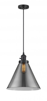 Cone - 1 Light - 12 inch - Matte Black - Cord hung - Mini Pendant (3442|201CSW-BK-G43-L)