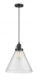 Cone - 1 Light - 12 inch - Matte Black - Cord hung - Mini Pendant (3442|201CSW-BK-G44-L-LED)